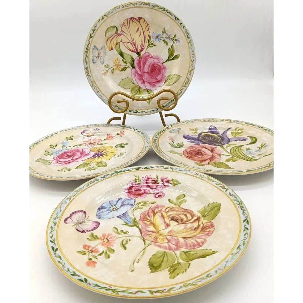 Vintage American Atelier Floral Daze 5024 Set of 4 Stoneware 8
